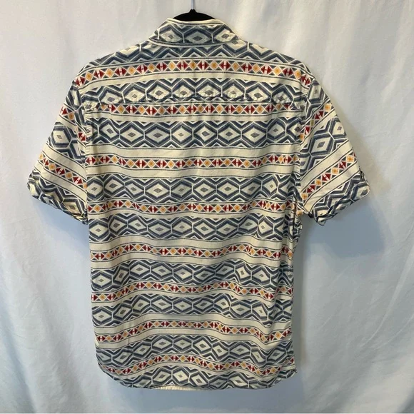Hollister California Aztec Short Cuffed Sleeve Button Down Shirt Teen XL Tribal - Picture 9 of 14